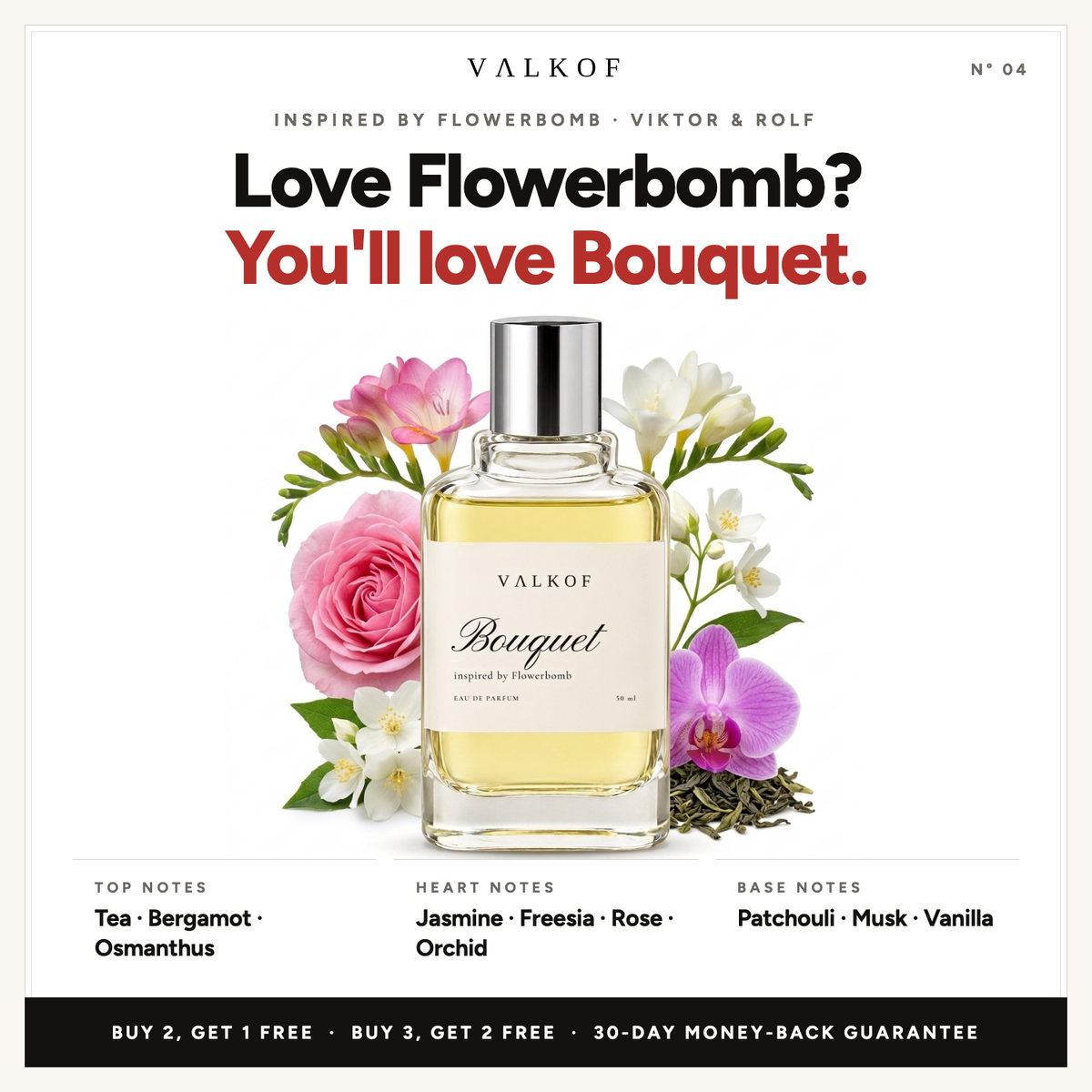 Valkof BOUQUET notes — inspired by Flowerbomb